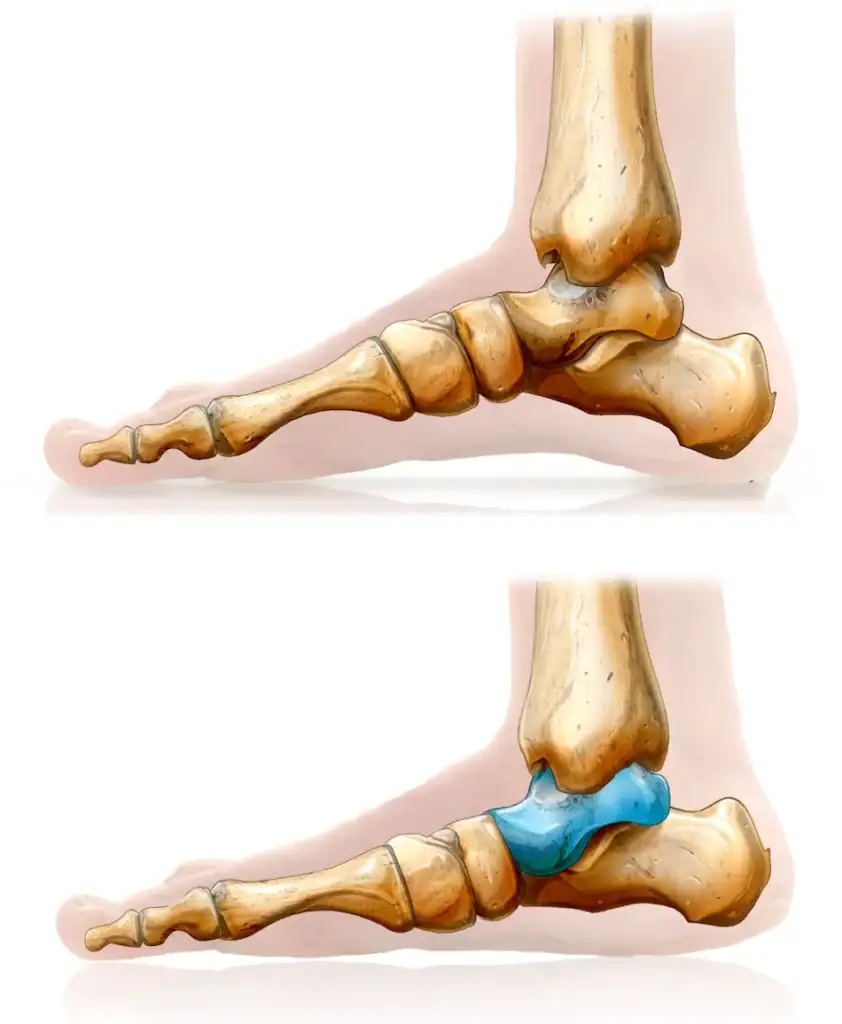 Illustration d'un pied normal et d'un pied plat